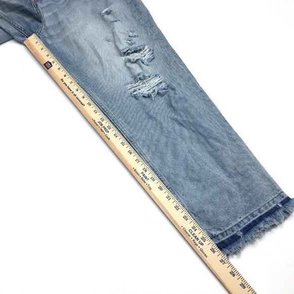 Old Navy Women's Jeans Slouchy Straight Leg High Rise Distressed Button Fly 14 - Picture 5 of 9